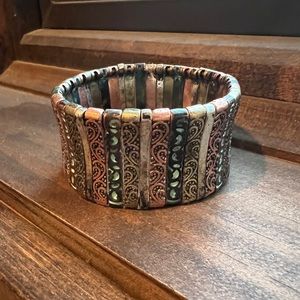 Western/Boho Mixed Metals Stretch Bracelet